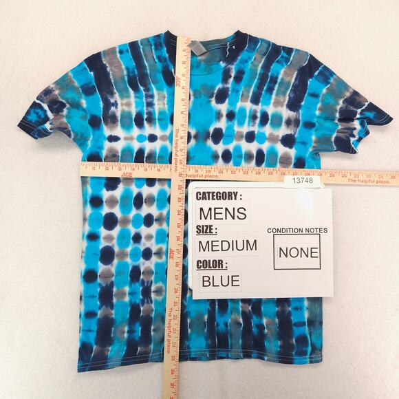Gildan Casual Crew Neck Short Sleeve T Shirt Mens Size Medium M Tie-dye Multi - Picture 4 of 8